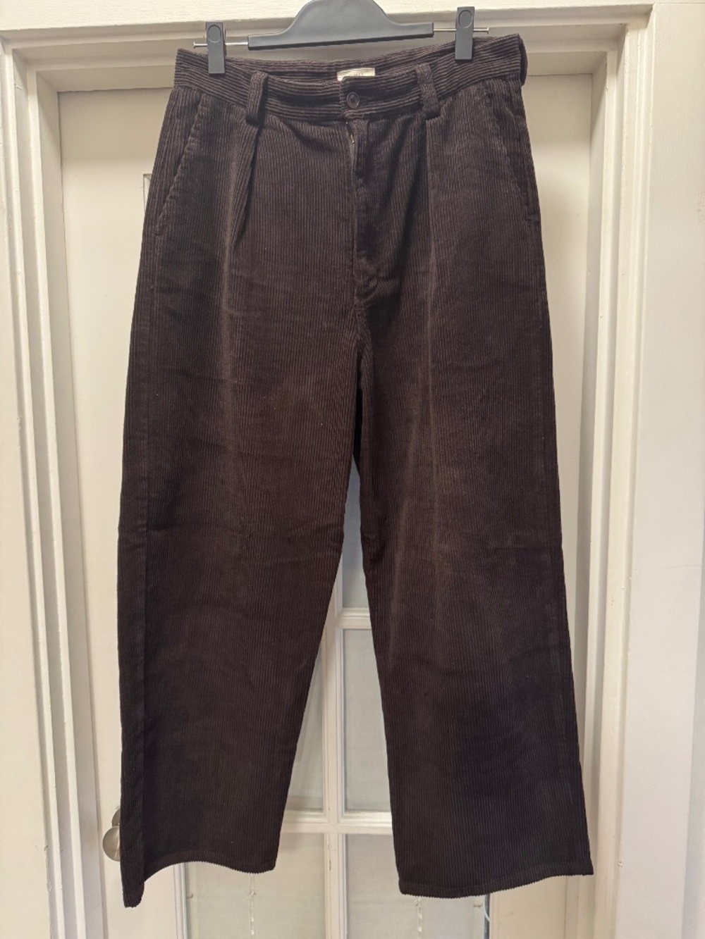 Ozma of California Wide-Leg Corduroy Trousers Dark Brown L (size 8-10)
